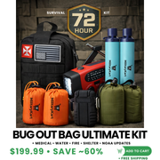 Bug Out Bag Ultimate Kit – 72-Hour Survival Kit for 2 People (IFAK + NOAA Radio + Water Filter + Thermal Shelter)