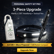 Personal Safety Kit – 130dB Alarm Keychain + 230° USB-C Headlamp (Motion Sensor, IPX4) – Night Walking Safety