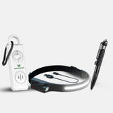 Personal Safety Kit Pro – 130dB Alarm + 230° USB-C Headlamp (Motion Sensor, IPX4) + Tactical Pen