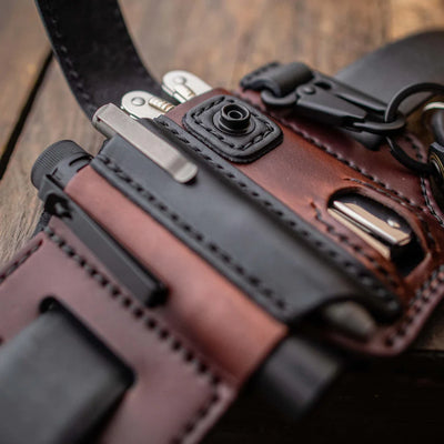 Men's Leather Belt | Multitool Sheath Holster | MilitaryKart