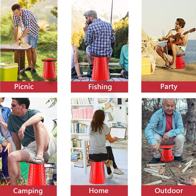 Premium Collapsible Portable Stool - Folding Stool for Outdoor Camping, Fishing, Queuing and Musical Application.