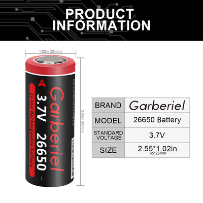 26650 Rechargeable Battery | 3.7V Rechargeable Battery | MilitaryKart