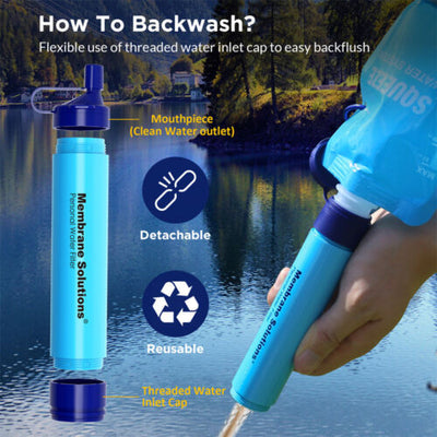 Personal Water Filter - Emergency Survival Water Filtration Straw