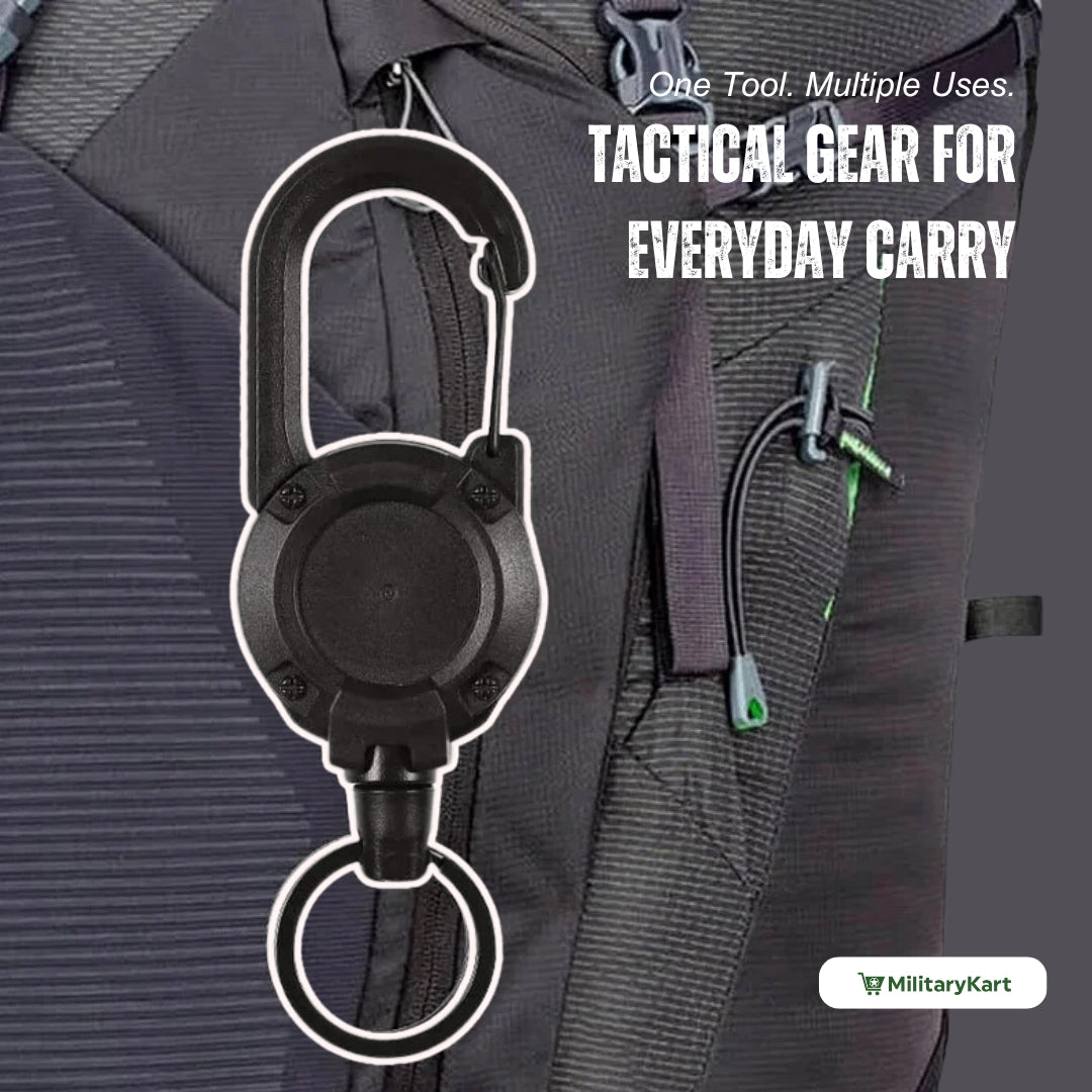 Heavy Duty Retractable Keychain - Key Holder with a Retractable Kevlar Cord