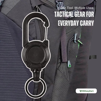 Heavy Duty Retractable Keychain - Key Holder with a Retractable Kevlar Cord