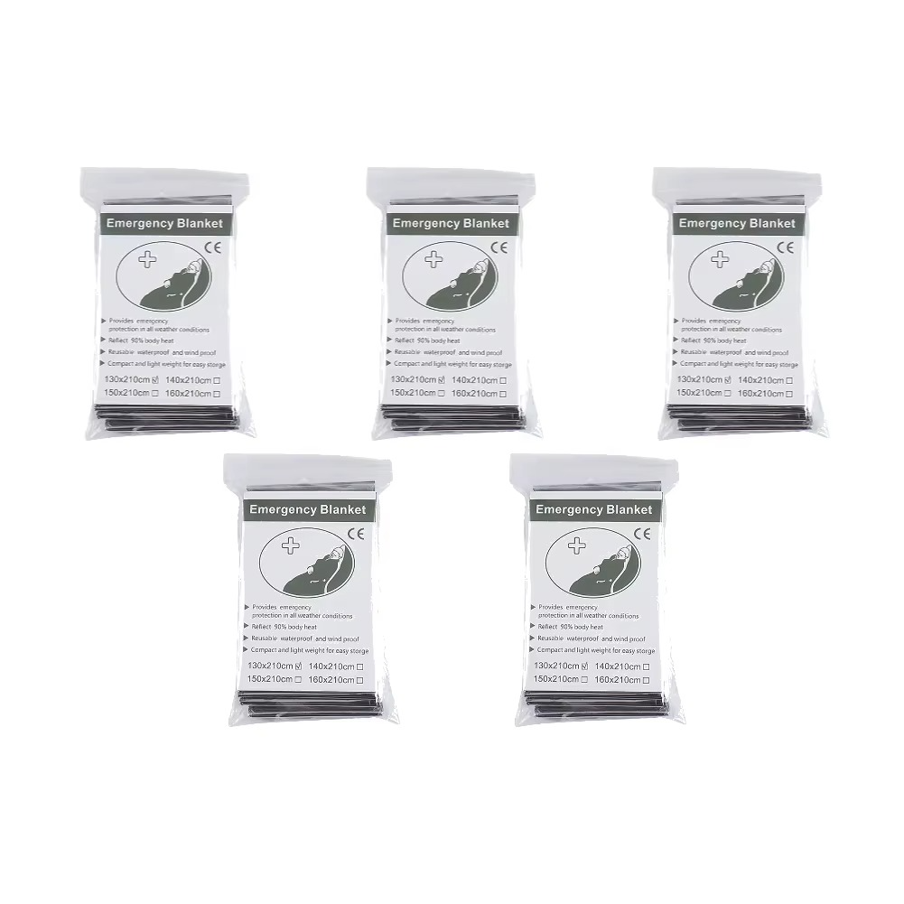 Mylar Emergency Blanket -  Survival Thermal Space Blanket Waterproof & Windproof