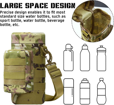 Tactical MOLLE Water Bottle Pouch – Insulated Carrier with Detachable Strap