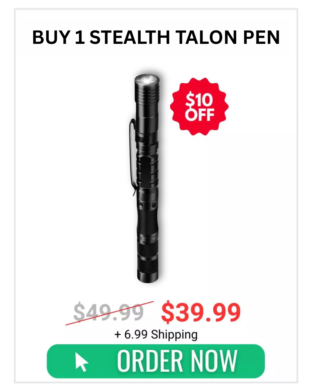 MilitaryKart Stealth Talon - The Most Loaded 12 in 1 Tactical Pen with Flashlight and Glass Breaker