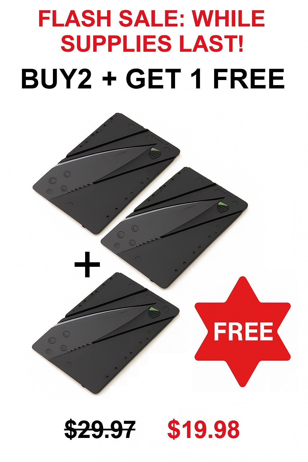 Multipurpose Folding Card - Credit Card Size Pocket Knife