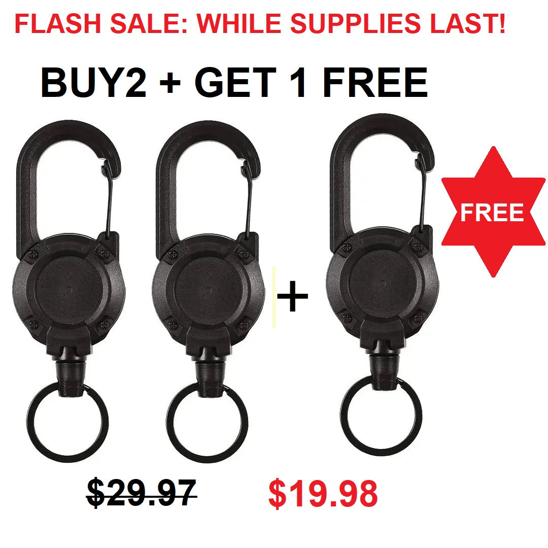 Heavy Duty Retractable Keychain - Key Holder with a Retractable Kevlar Cord