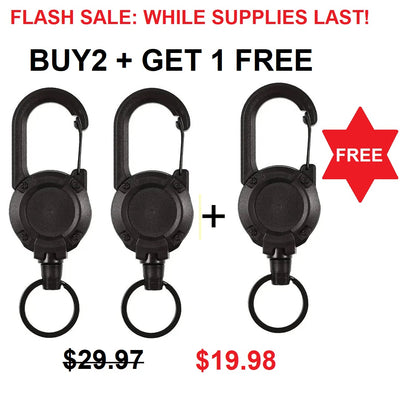 Heavy Duty Retractable Keychain - Key Holder with a Retractable Kevlar Cord