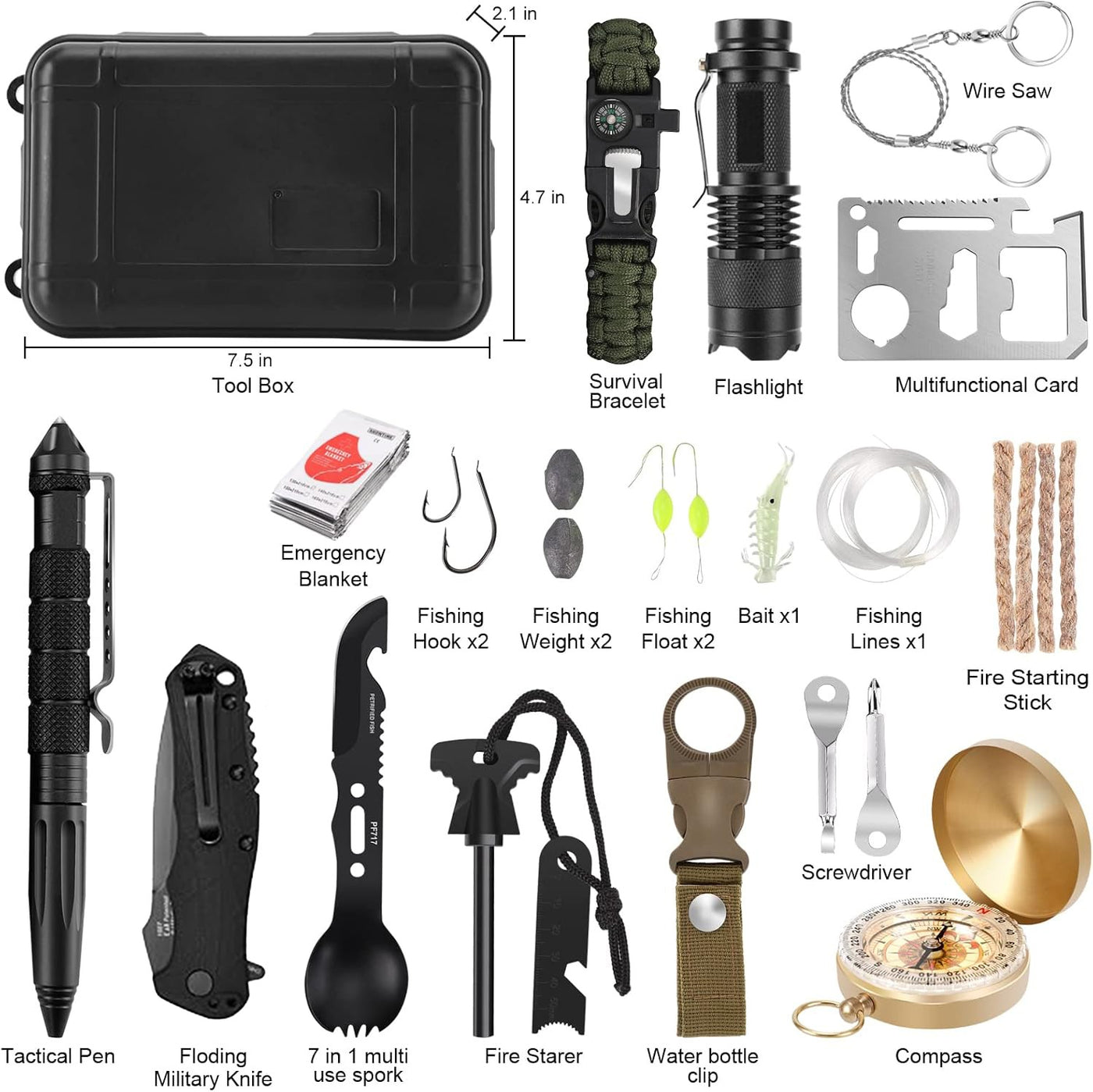 Everyday Carry Kit -  Outdoor Emergency Survival Gear Kit