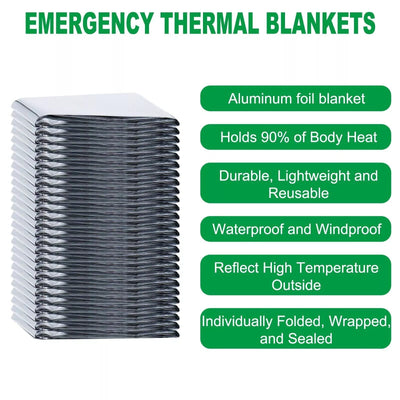 Mylar Emergency Blanket -  Foil Mylar Thermal Blanket For Outdoors and Survival