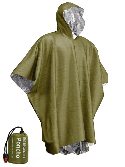 Emergency Thermal Rain Poncho – Waterproof Survival Blanket for Hiking & Outdoor Safety