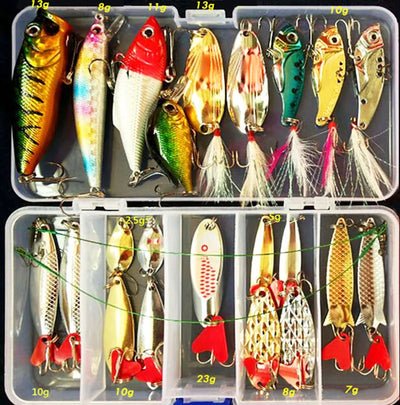 All-in-One Fishing Lure Kit – Hard Artificial Lures, Soft Baits, Metal Jigs & Tackle Box