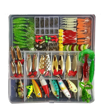 All-in-One Fishing Lure Kit – Hard Artificial Lures, Soft Baits, Metal Jigs & Tackle Box