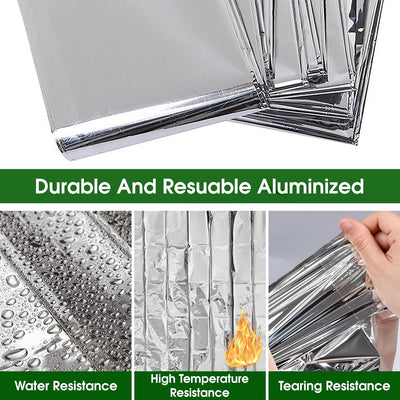 Mylar Emergency Blanket -  Survival Thermal Space Blanket Waterproof & Windproof
