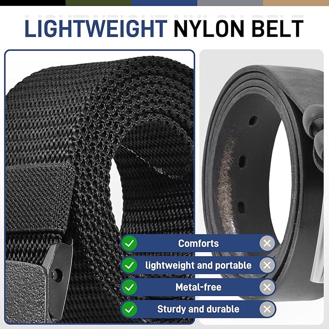 Mens Heavy Duty Canvas Belts with Breathable Webbing