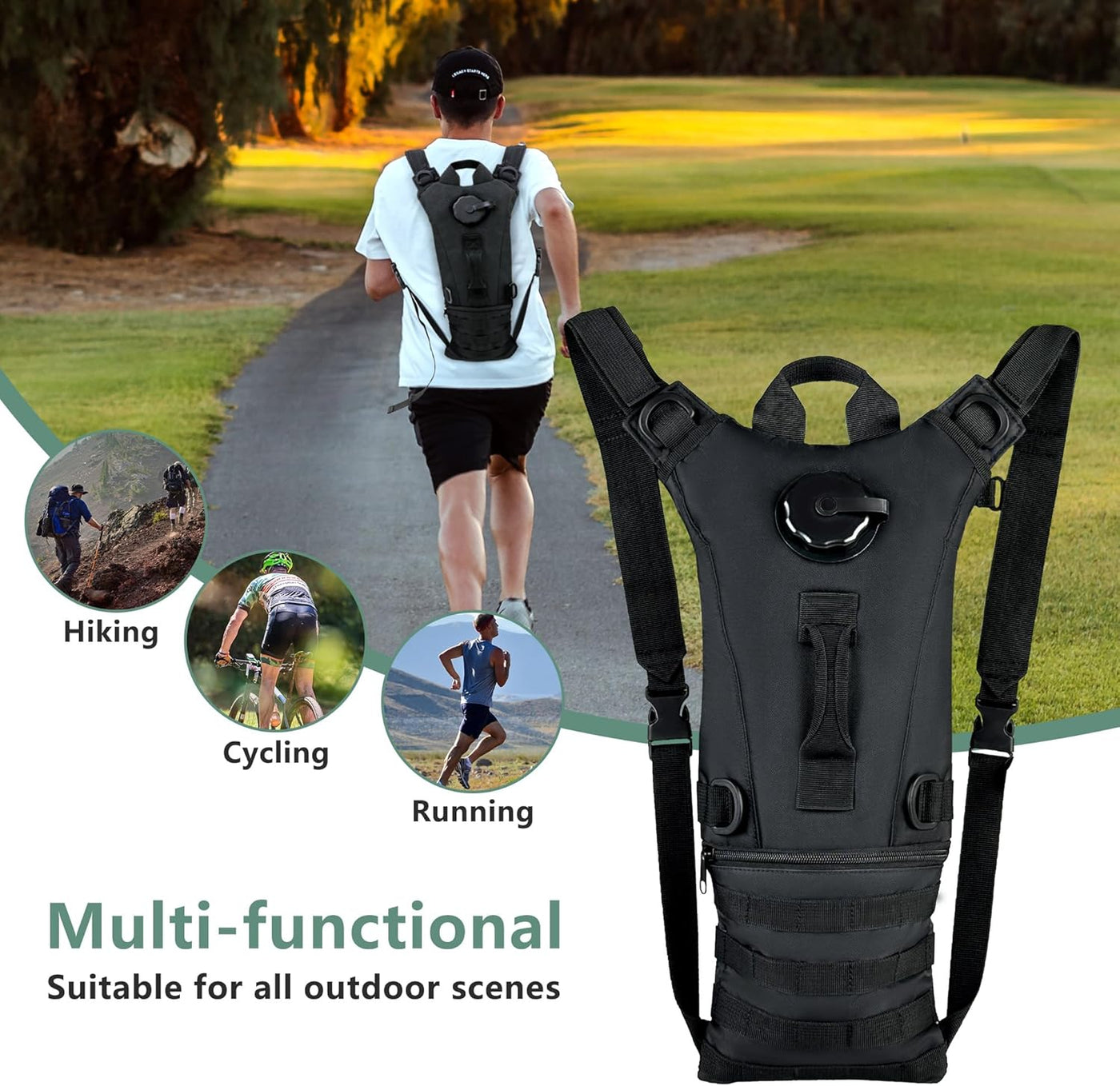 Tactical Hydration Pack Backpack with 3L Bladder – Military-Grade Water Carrier for Hiking, Biking & Outdoor Sports
