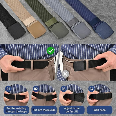 Mens Heavy Duty Canvas Belts with Breathable Webbing