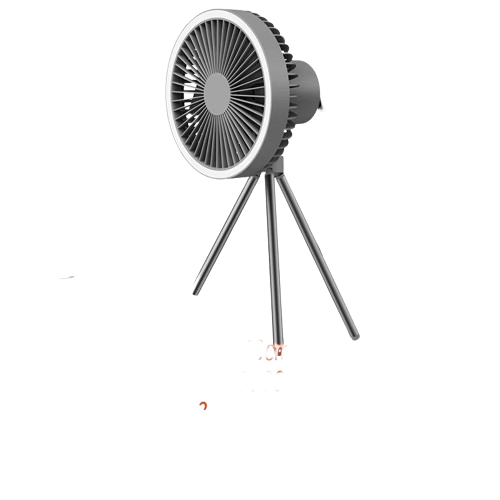 Portable Rechargeable Camping Fan with Light & Tripod – Foldable Outdoor Desk Fan