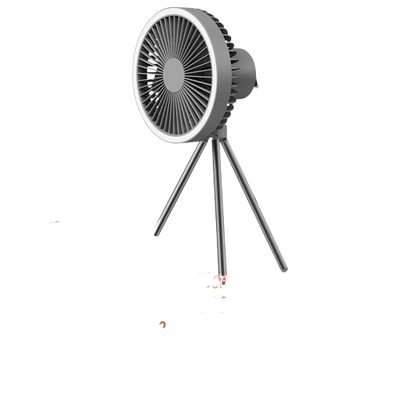 Portable Rechargeable Camping Fan with Light & Tripod – Foldable Outdoor Desk Fan