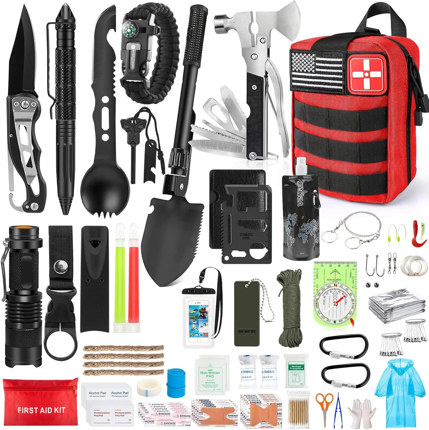 232 PCs Tactical Survival First Aid Kit IFAK Molle System Compatible Outdoor Gear Emergency Kits