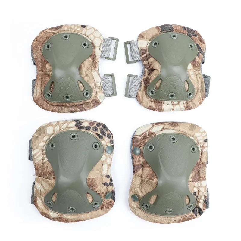 Unisex Tactical Knee and Elbow Pads - Camo Gear for Hunting, Skating, and Sports