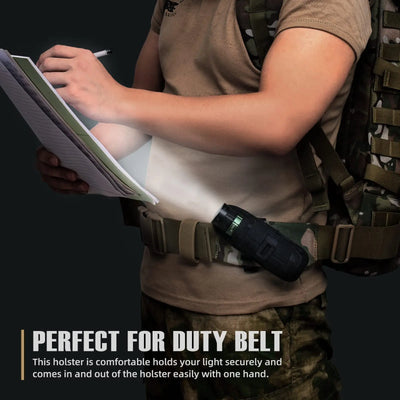 Tactical Flashlight Pouch with 360° Rotatable Belt Clip Holster