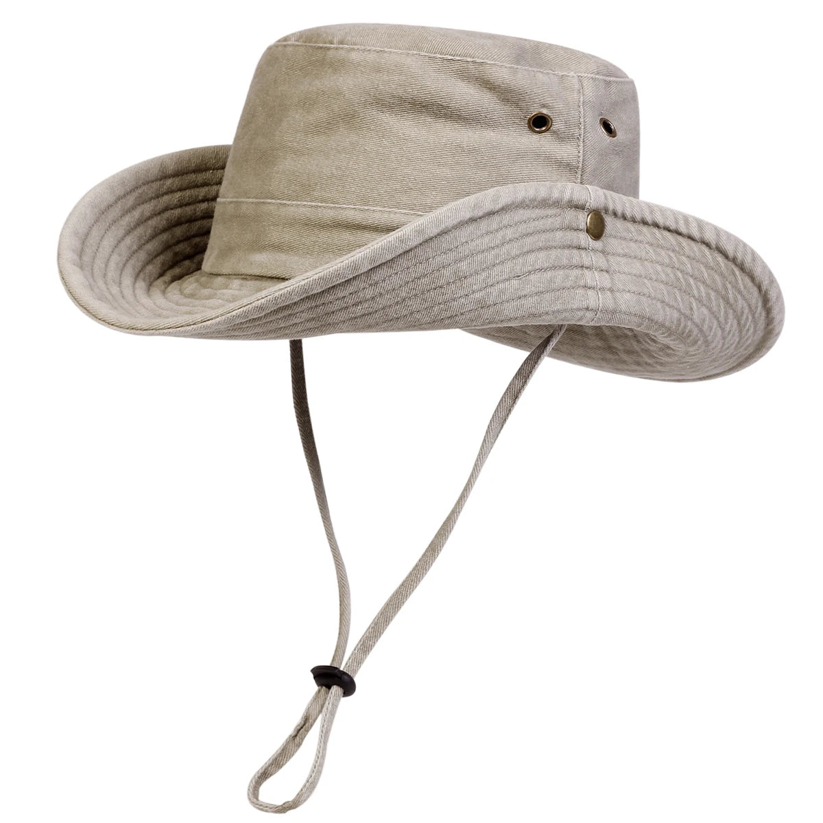 Unisex Outdoor Sun Hat with Chin Strap – Wide Brim UV Protection Fishing & Hiking Hat