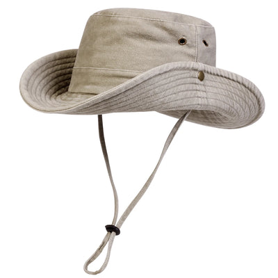 Unisex Outdoor Sun Hat with Chin Strap – Wide Brim UV Protection Fishing & Hiking Hat