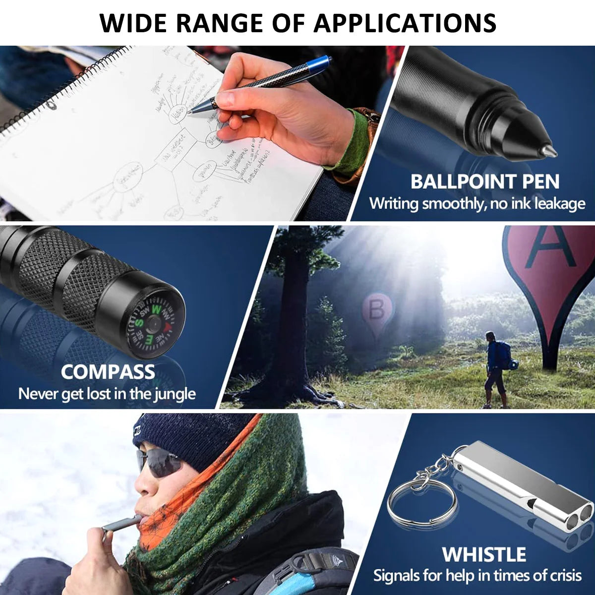 MilitaryKart Stealth Talon - The Most Loaded 12 in 1 Tactical Pen with Flashlight and Glass Breaker
