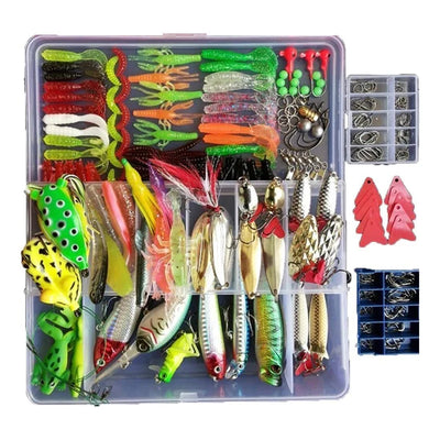 All-in-One Fishing Lure Kit – Hard Artificial Lures, Soft Baits, Metal Jigs & Tackle Box