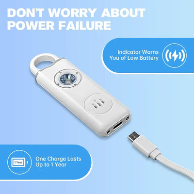 Self Defense Alarm Keychain – 130dB Rechargeable Personal Safety Alarm with LED Light & Carabiner