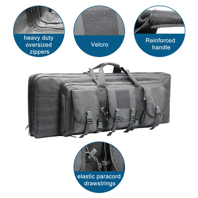 Tactical Double Rifle Bag - Molle Rifle Case for Sniper, Airsoft & Hunting Gear