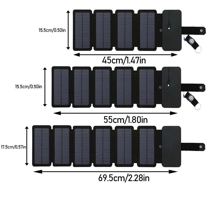 Jadeshay Solar Charger USB, 20 W Solar Charger, Foldable Solar Panel, Portable Solar Panel, Mobile Phone Charger, 5 V/2 A USB Interface, Outdoor Charging For Phone Laptop - View #3