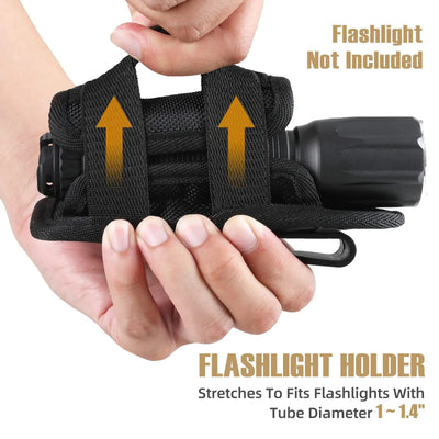 Tactical Flashlight Pouch with 360° Rotatable Belt Clip Holster