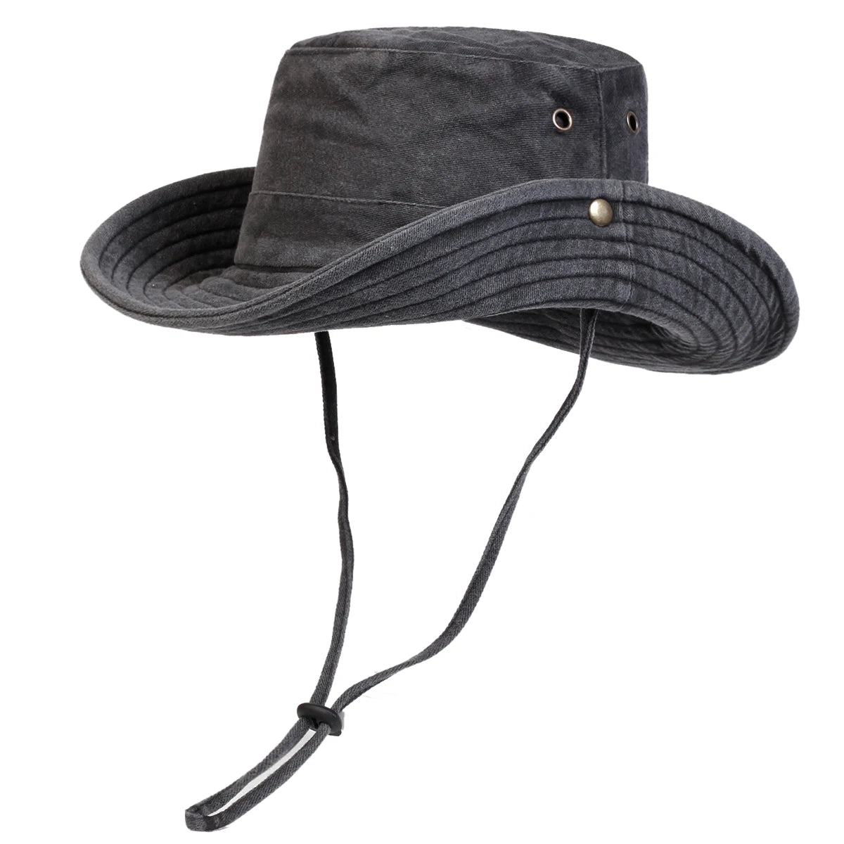 Unisex Outdoor Sun Hat with Chin Strap – Wide Brim UV Protection Fishing & Hiking Hat