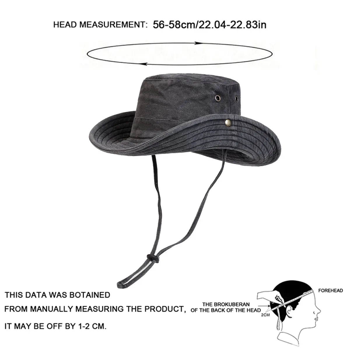 Unisex Outdoor Sun Hat with Chin Strap – Wide Brim UV Protection Fishing & Hiking Hat