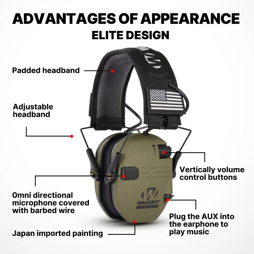 Electronic Anti-Noise Earmuff | Hearing Protection | best hearing protection for shooting | MilitaryKart