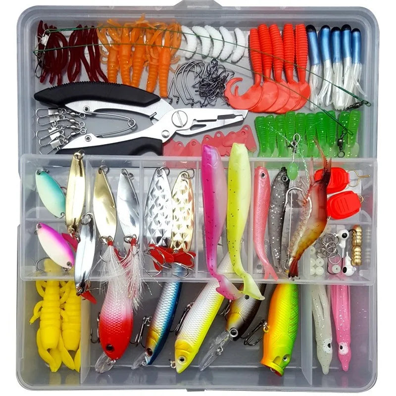 All-in-One Fishing Lure Kit – Hard Artificial Lures, Soft Baits, Metal Jigs & Tackle Box