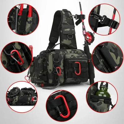 Waterproof Tactical Fishing Backpack with Rod Holder