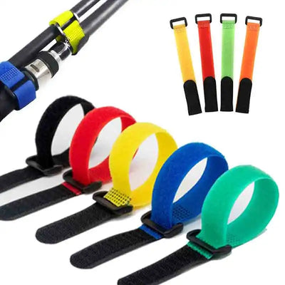 Durable Fishing Rod Tie Holder Set: 10 Adjustable Hook Loop Straps