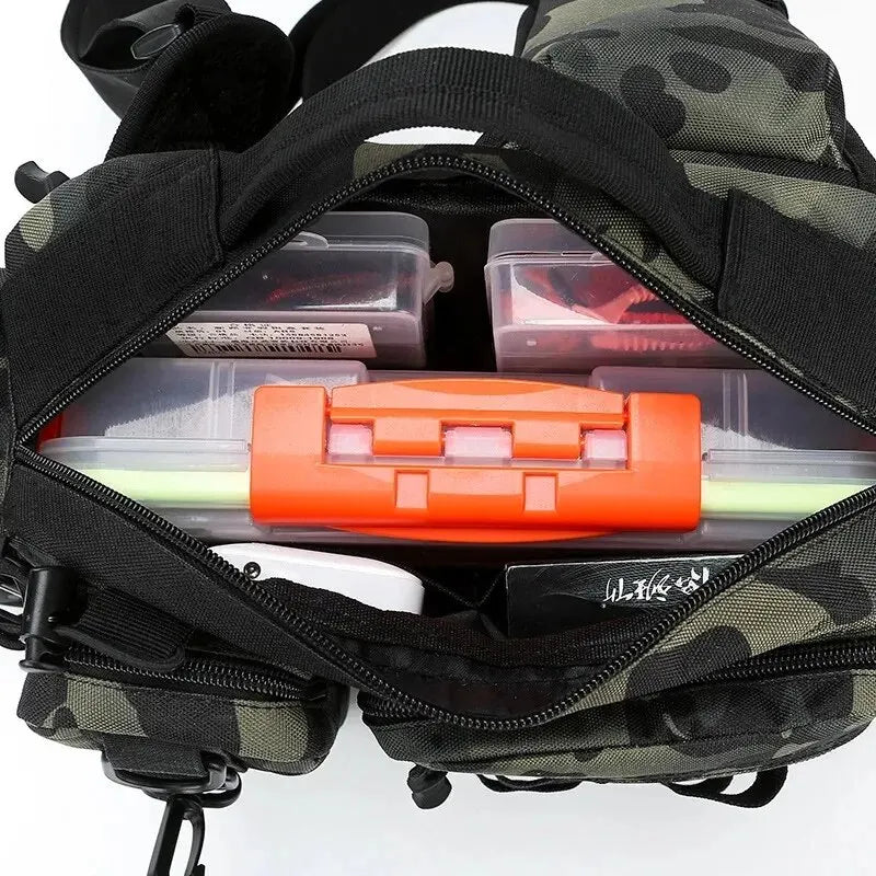 Waterproof Tactical Fishing Backpack with Rod Holder