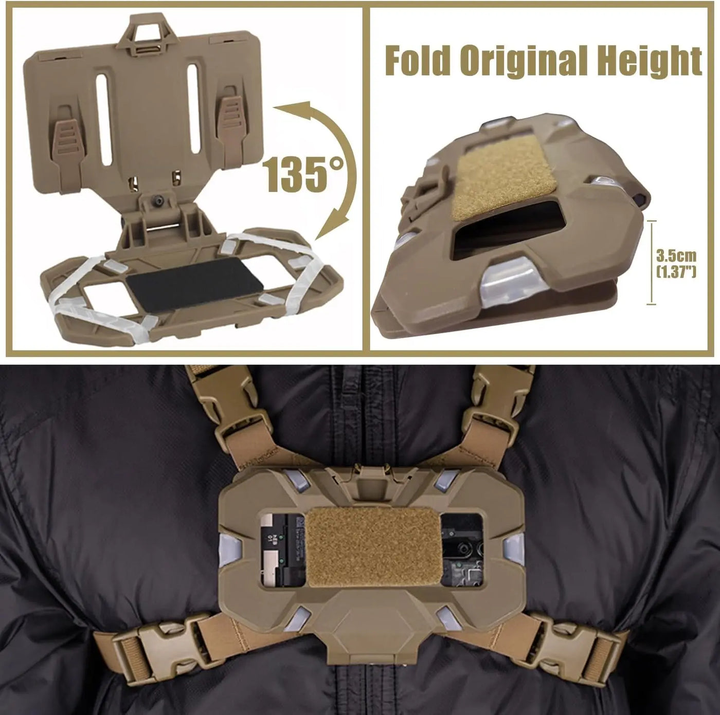 Tactical MOLLE Folding Navigation Board & Mobile Phone Holder Set