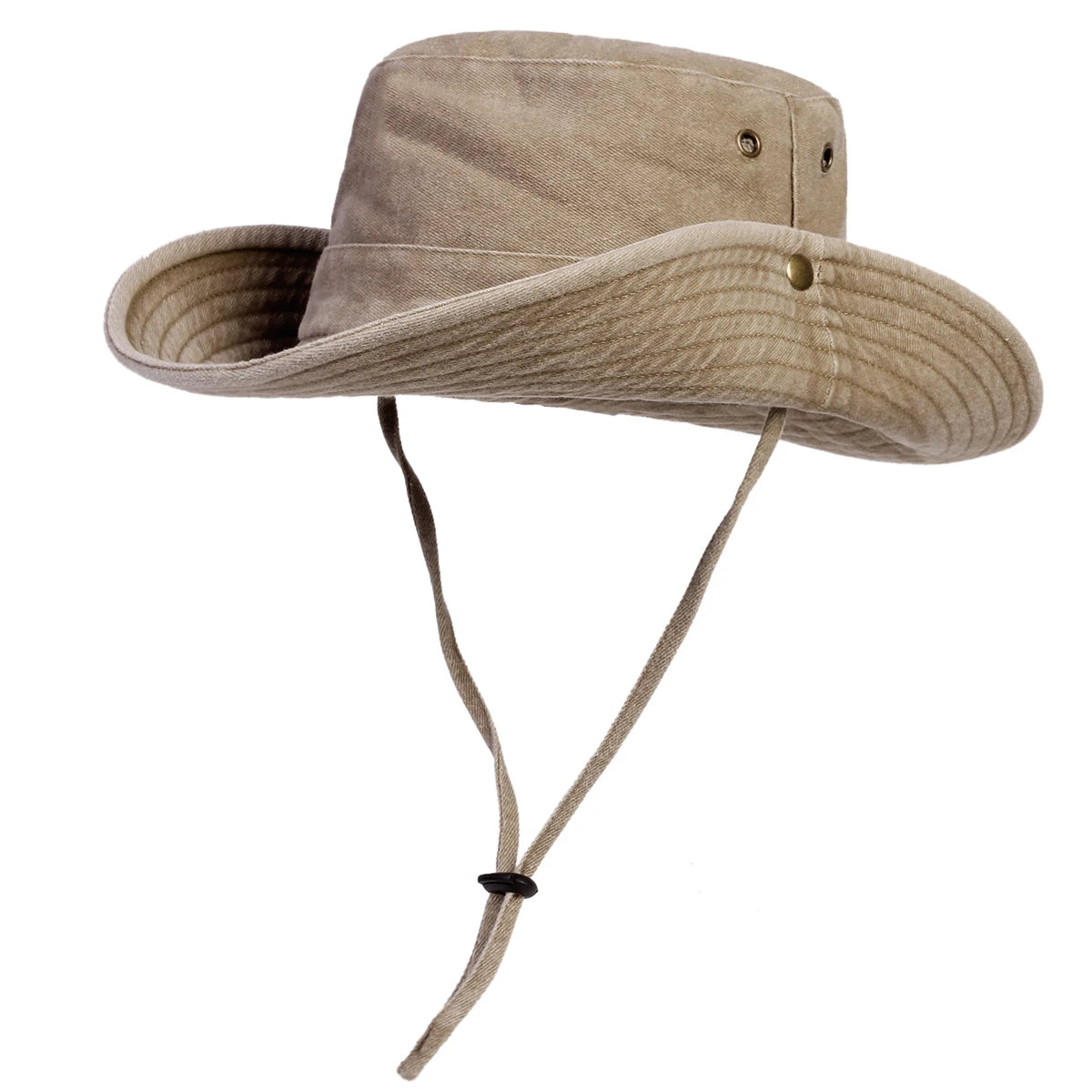 Unisex Outdoor Sun Hat with Chin Strap – Wide Brim UV Protection Fishing & Hiking Hat