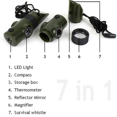 Emergency Survival Whistle | 7 in 1 Survival Whistle | MilitaryKart