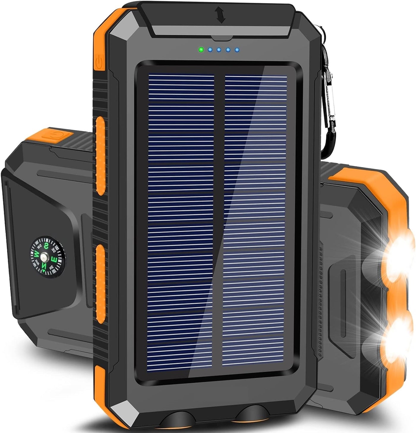 10,000mAH Solar-USB Dual Charger Waterproof Shockproof with LED Light