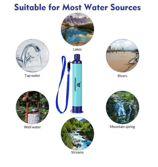 Personal Water Filter - Emergency Survival Water Filtration Straw