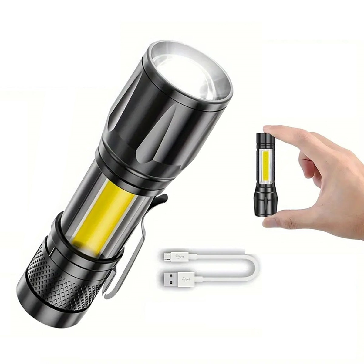 Mini Powerful Tactical Flashlight with COB Light